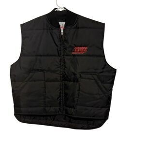 Vintage Todd Size Large Airborne Express Black Quilted Vest